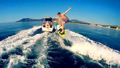 wakeskate- slide through the water on a bootless board!
				in Cannes