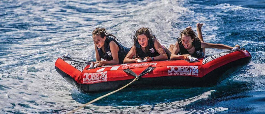 towed buoys in the bay of cannes - objective not to fall!
				in Cannes